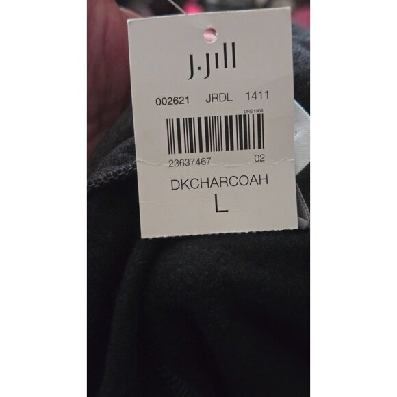 J Jill Pure Jill Charcoal Gray Cowl Neck Front Seam Sweatshirt Dress size L - Picture 4 of 8
